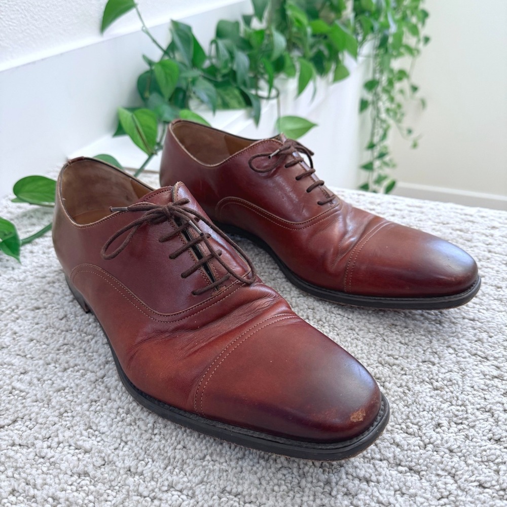 Magnanni‎ ALPIN Men 11 Leather Cap Toe Oxford Dress Shoes COGNAC